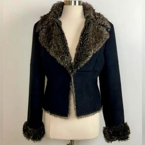 EXPRESS Black Faux Suede Jacket Sz 8